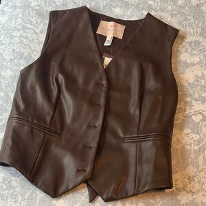Hutch - Anthropologie Dark Brown Leather Vest
